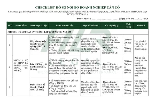 Checklist-HoSoNoiBoDoanhNghiep